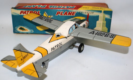RARE Vintage Tin Litho Friction PATROL PLANE Airplane A-1026-S by MOMOYA... - $450.00