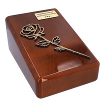 Rose urn Funeral urn Burial ashes urn Wooden cremation urn with rose casket - £119.38 GBP+