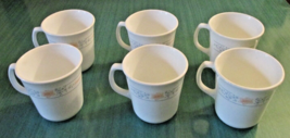 Set Of 6 Corelle By Corning - Apricot Grove - Mugs - 3.5&quot; Tall - Euc - £13.58 GBP