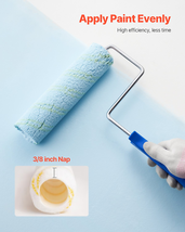 Paint Roller Kit 19 Pcs Paint Roller Set 4&quot; &amp; 9&quot; Paint Rollers with Pain... - £22.43 GBP