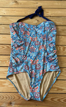 downeast NWT $49.99 women’s pool part one piece swimsuit size XL blue O7 - $22.19