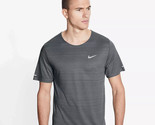 Nike Men&#39;s Dri-FIT Miler Reflective Running T-Shirt in Smoke Gray-Size 2XL - $25.97