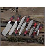 Hand Craft Damascus Steel Chef Knife Set Professional Kitchen 8 Knives C... - $106.92
