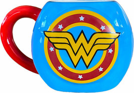 Wonder Woman 14276 Logo Globe Sculpted Ceramic Coffee Mug Tea Cup 20 oz - $28.71