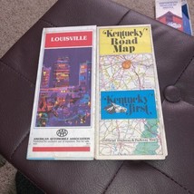 Vtg Kentucky Road Map &amp; AAA Louisville City Map - £6.44 GBP
