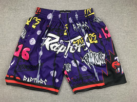 Toronto Raptors Classic Purple Graffiti Mesh Pockets Shorts - $31.20