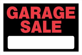 GARAGE SALE Plastic Yard SIGN 8&quot; x 12&quot; with blank Fluorescent Red Hillma... - $23.22