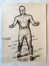 Albert Arnaud–Wrestling–Signed &amp; Dedicated Postcard/Photo Lifting Signed... - $162.94