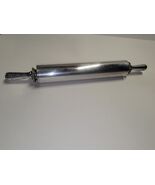 Vtg Mid Century Stainless Steel Rolling Pin Pastry Pizza Farmhouse Kitch... - $34.65