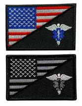 Usa Flag Medic Emt Ems Patch (2PC Bundle -Hook Fastener - MF3-MF4) - £7.97 GBP