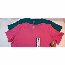 Women&#39;s T&#39;s, Set of 2, Relaxed Fit, V-Neck 2X - £7.12 GBP