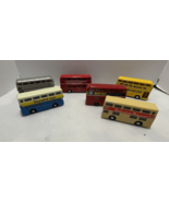 Vintage set of Metal Mini British Buses lot of 6pc DOUBLE DECKER BUS - $26.59 CAD