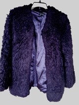 Women&#39;s Faux Fur Black Collarless Coat/Jacket  Size 6 -Small TOPSHOP - £11.00 GBP