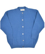 Scotch House 100% Lambs Wool Cardigan Sweater Womens M Blue McGeorge Jumper - £44.74 GBP