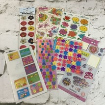 Scrapbooking Stickers Colorful Lot Of 7 Sheets Floral Alphabet Letters-Flaw - £11.64 GBP