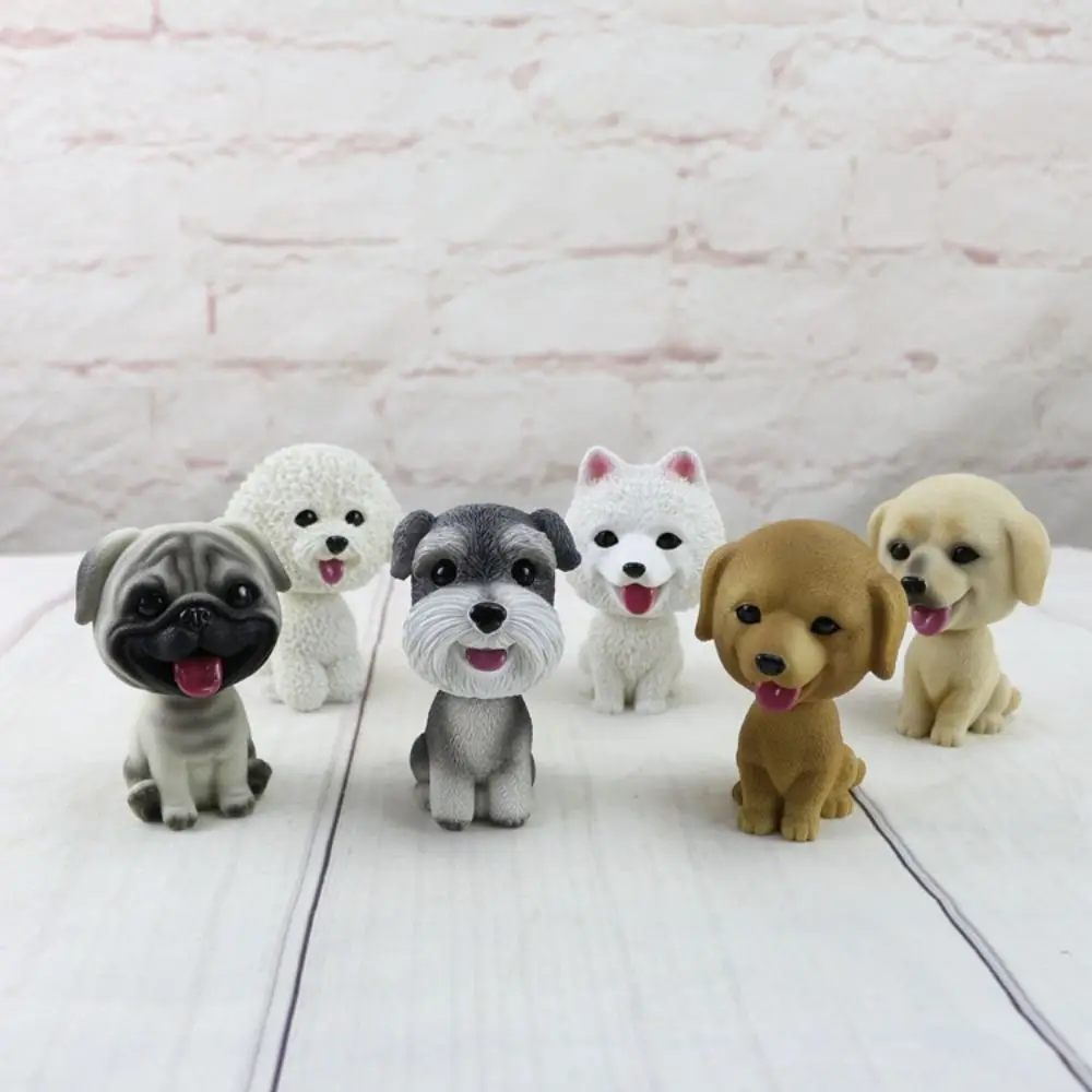 Creative Cute Lovely Shaking Head Dog Resin Nodding Puppy Decor Bobblehead - £11.23 GBP