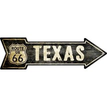 Vintage Route 66 Texas 5&quot; x 17&quot; Novelty Metal Arrow Sign - £9.38 GBP