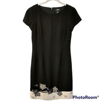 Women&#39;s B Moss Black And White Short Sleeve Dress with Flowers - Size 6 - $13.84