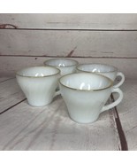 4 Anchor Hocking Tea Coffee Cups Glasses Golden Shell Glass Heat Resista... - $33.92 CAD