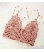 Free People M Adella Bralette in ROSE Pink Wirefree Adjustable Straps St... - $15.45