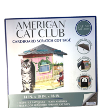 American Cat Club Cardboard Scratch Box House Cottage Bed Cats Kitten Sc... - $23.76