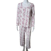 Laura Ashley Women Old Fashion Birdcage Cozy Pajama Set Small Red White  - £17.68 GBP