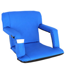 Wide Stadium Seat Chair Blue Bleachers Or Benches - Armrest Support - Portable - £56.88 GBP