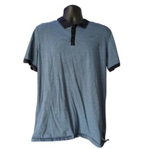 Calvin Klein Polo Shirt Mens XL Blue Stripe Short Sleeve Logo Slim Fit Cotton  - £14.05 GBP