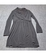 Victoria Secret Faux Wrap Dress Women Size Large Black Lightweight - $29.59 CAD
