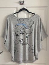 Disney Parks Womens Top Sz M Cinderella Princess Gray Kimono Sleeve Shimmer Tee - £13.94 GBP