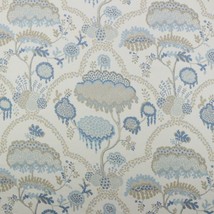 Ballard Designs Allie Sky Blue Botanical Tree 100% Linen Fabric 1.5 Yard 54&quot;W - £31.86 GBP