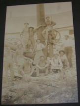 c1890 Antique Occupational Cabinet Photo Men In Aprons Crane Yard Stone Quarry? - £27.60 GBP