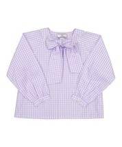 $65 Classic Prep Lavender Gingham Becca Neck Tie Shirt Gingham Size 10 NWOT - $16.25