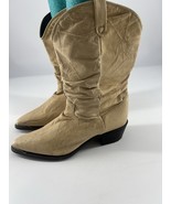 Dingo Womens Boots Tan Beige Pull On Boho Cowgirl Size 8 M Rodeo USA - $66.18 CAD