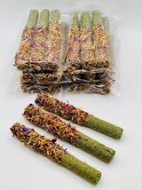 3 Pack Floral Timothy Hay Stick w/ Calendula, Rose, &amp; Myosotis Treat For Rabbit - £3.19 GBP