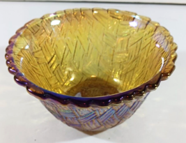 Indiana Glass DIP BOWL Iridescent Gold Tone Chip &amp;Dip Set 2872 Replacement - £8.52 GBP