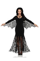Underwraps Women&#39;s Bat Wing Dress - Vampiress Black - £97.58 GBP