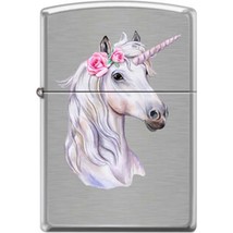 Zippo Lighter - Unicorn w/ Rose Brushed Chrome - 854756 - £21.78 GBP