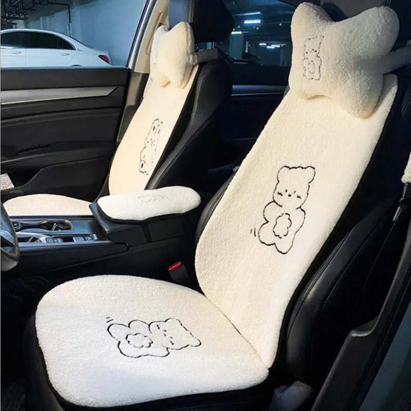 New Arrival Winter Plush Four Seasons Ins Cute Lamb Wool Seat Cover Three-piece - £13.22 GBP+