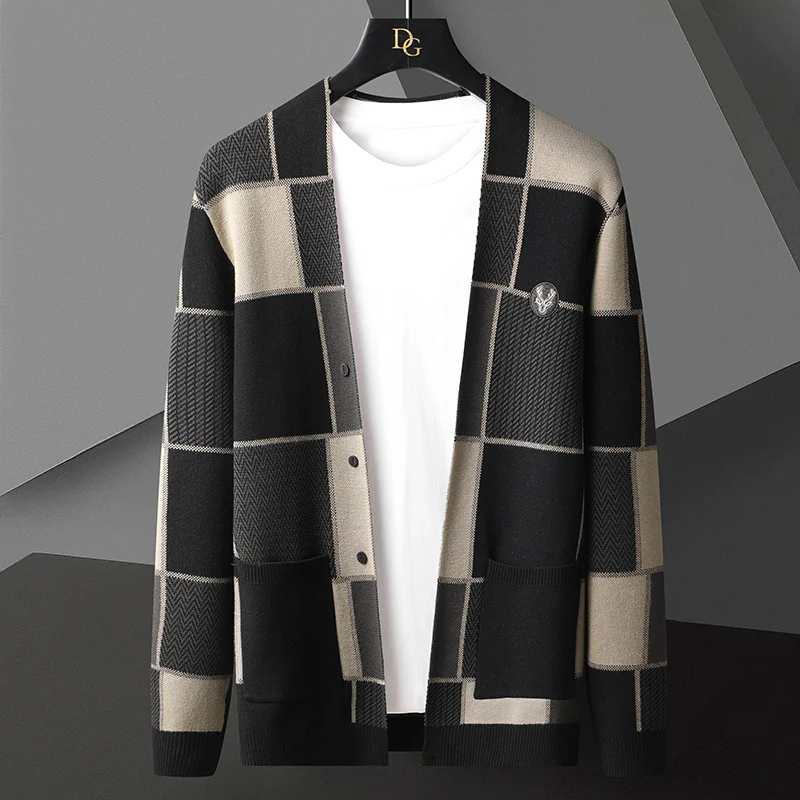 European high-end  head embroidery  cardigan men&#39;s autumn and winter  designer n - £110.99 GBP