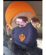 Sikh singh kaur punjabi embroidery khanda protection face mask for turba... - $11.42