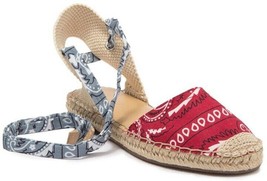 NINE WEST Meow Bandana Espadrille Sandals sz 10 New - £20.67 GBP