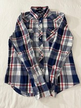 Carbon Slim Fit Men's Multicolor Button Up Plaid Pockets Shirt Long Sleeve S image 3