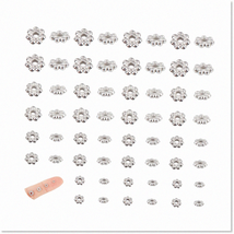 80 pcs of Premium 304 Stainless Steel Flower Spacer Beads - Ideal for DIY Bracel - £21.36 GBP