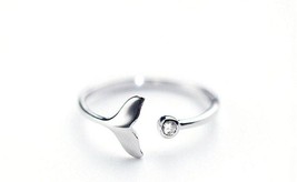 Mermaid Tail Open Ring Simple Lovely Ring Dolphin Tail Ring  - £124.67 GBP