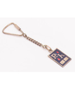 925 Sterling Silver Vintage Key Chain Blue &amp; Red Enameled Carved &#39;RH&#39;  T... - $86.39 CAD