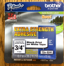 Genuine Brother TZE-S241 Extra Strength Adhesive Black on White Labelling Tape - £13.54 GBP