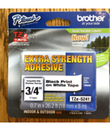 Genuine Brother TZE-S241 Extra Strength Adhesive Black on White Labellin... - £13.33 GBP