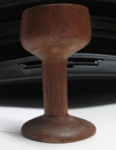 Hand turned Egg Cup Tan Brown Wooden   3&quot; - $132.47 MXN