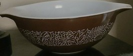 Pyrex ~ Large ~ 4 Quart ~ Mixing Bowl ~ Brown ~ Woodland Design ~ #444 ~... - £47.72 GBP